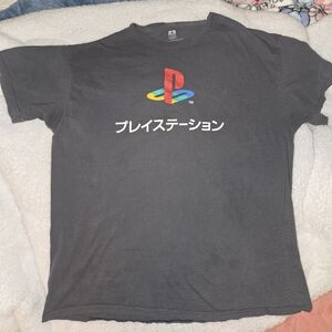Sony Playstation With Kanji Gray T-Shirt